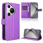 For Huawei Pura 70 Diamond Texture Leather Phone Case(Purple) - 1