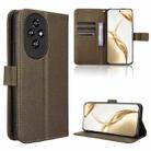 For Honor 200 5G Diamond Texture Leather Phone Case(Brown) - 1