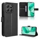 For Honor X8c 4G Diamond Texture Leather Phone Case(Black) - 1