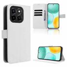 For Honor X6c 4G Diamond Texture Leather Phone Case(White) - 1