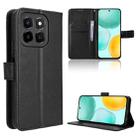 For Honor X6c 4G Diamond Texture Leather Phone Case(Black) - 1