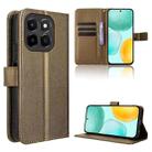 For Honor X6c 4G Diamond Texture Leather Phone Case(Brown) - 1