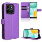 For Honor X6c 4G Diamond Texture Leather Phone Case(Purple) - 1