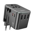 hoco AC19 Supporter PD 35W 2 x USB-C / Type-C + 3USB Universal Conversion Charger(Black) - 1