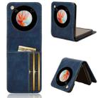 For ZTE nubia Flip / Libero Flip Skin Feel Card Slot Leather Phone Case(Blue) - 1