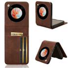 For ZTE nubia Flip / Libero Flip Skin Feel Card Slot Leather Phone Case(Brown) - 1