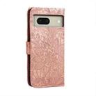 For Google Pixel 8 Lace Flower Embossing Flip Leather Phone Case(Rose Gold) - 3