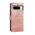 For Google Pixel 8 Pro Lace Flower Embossing Flip Leather Phone Case(Rose Gold) - 3