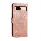 For Google Pixel 8A Lace Flower Embossing Flip Leather Phone Case(Rose Gold) - 3