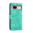 For Google Pixel 8A Lace Flower Embossing Flip Leather Phone Case(Green) - 3