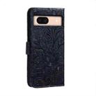 For Google Pixel 8A Lace Flower Embossing Flip Leather Phone Case(Dark Blue) - 3