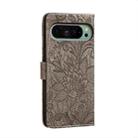 For Google Pixel 9 Lace Flower Embossing Flip Leather Phone Case(Grey) - 3