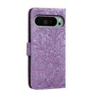 For Google Pixel 9 Lace Flower Embossing Flip Leather Phone Case(Purple) - 3