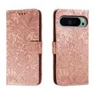 For Google Pixel 9 Lace Flower Embossing Flip Leather Phone Case(Rose Gold) - 1