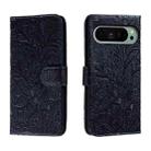 For Google Pixel 9 Lace Flower Embossing Flip Leather Phone Case(Dark Blue) - 1