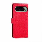 For Google Pixel 9 Lace Flower Embossing Flip Leather Phone Case(Red) - 3