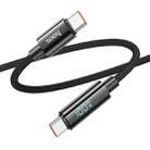 hoco U125 Benefit 1.2m 100W Type-C to Type-C Fast Charging Data Cable with Display(Black) - 1