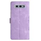 For Samsung Galaxy S10e Cherry Blossom Butterfly Skin Feel Embossed PU Phone Case(Purple) - 3