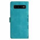 For Samsung Galaxy S10+ Cherry Blossom Butterfly Skin Feel Embossed PU Phone Case(Green) - 3