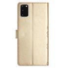 For Samsung Galaxy S20 Cherry Blossom Butterfly Skin Feel Embossed PU Phone Case(Gold) - 3