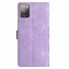 For Samsung Galaxy S20 FE Cherry Blossom Butterfly Skin Feel Embossed PU Phone Case(Purple) - 3