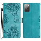 For Samsung Galaxy S20 FE Cherry Blossom Butterfly Skin Feel Embossed PU Phone Case(Green) - 1