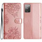 For Samsung Galaxy S20 FE Cherry Blossom Butterfly Skin Feel Embossed PU Phone Case(Rose Gold) - 1
