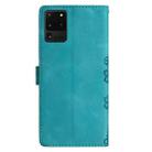 For Samsung Galaxy S20 Ultra Cherry Blossom Butterfly Skin Feel Embossed PU Phone Case(Green) - 3