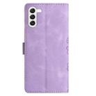For Samsung Galaxy S23 5G Cherry Blossom Butterfly Skin Feel Embossed PU Phone Case(Purple) - 3