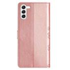 For Samsung Galaxy S23 5G Cherry Blossom Butterfly Skin Feel Embossed PU Phone Case(Rose Gold) - 3