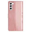 For Samsung Galaxy S23+ 5G Cherry Blossom Butterfly Skin Feel Embossed PU Phone Case(Rose Gold) - 3