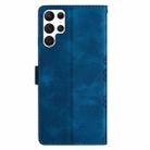 For Samsung Galaxy S23 Ultra 5G Cherry Blossom Butterfly Skin Feel Embossed PU Phone Case(Blue) - 3