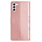 For Samsung Galaxy S24 5G Cherry Blossom Butterfly Skin Feel Embossed PU Phone Case(Rose Gold) - 3