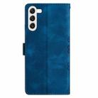 For Samsung Galaxy S24+ 5G Cherry Blossom Butterfly Skin Feel Embossed PU Phone Case(Blue) - 3