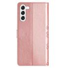 For Samsung Galaxy S24+ 5G Cherry Blossom Butterfly Skin Feel Embossed PU Phone Case(Rose Gold) - 3