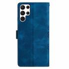 For Samsung Galaxy S24 Ultra 5G Cherry Blossom Butterfly Skin Feel Embossed PU Phone Case(Blue) - 3