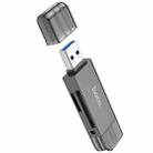 hoco HB39 USB & USB-C / Type-C 3.0 to SD + TF Card 3.0 Super Speed Card Reader(Metal Grey) - 2