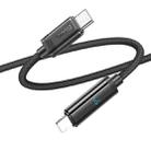 hoco U127 1.2m Type-C to 8 Pin PD27W Fast Charging Data Cable with Visible Power Level(Black) - 3