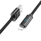 hoco U127 1.2m USB to 8 Pin Charging Data Cable with Visible Power Level(Black) - 1