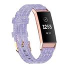 For Fitbit Charge 4 / Charge 3 / Charge3 SE Braided Nylon Watch Band Plastic Head, Size: Free Size(Purple) - 1