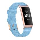 For Fitbit Charge 4 / Charge 3 / Charge3 SE Braided Nylon Watch Band Plastic Head, Size: Free Size(Light Blue) - 1