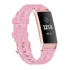 For Fitbit Charge 4 / Charge 3 / Charge3 SE Braided Nylon Watch Band Plastic Head, Size: Free Size(Pink) - 1