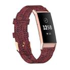 For Fitbit Charge 4 / Charge 3 / Charge3 SE Braided Nylon Watch Band Plastic Head, Size: Free Size(Red) - 1