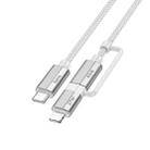 hoco U134 Type-C / USB-C to Type-C / USB-C + 8 Pin 2 in 1 Braided Fast Charging Data Cable, Length:1.2m(Grey) - 2