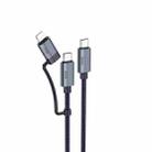 hoco U134 Type-C / USB-C to Type-C / USB-C + 8 Pin 2 in 1 Braided Fast Charging Data Cable, Length:1.2m(Dark Blue) - 1