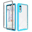 For LG Velvet Starry Sky Solid Color Series Shockproof PC + TPU Protective Case (Baby Blue) - 1