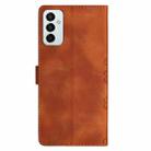 For Samsung Galaxy M23 Cherry Blossom Butterfly Skin Feel Embossed PU Phone Case(Brown) - 3