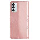 For Samsung Galaxy M23 Cherry Blossom Butterfly Skin Feel Embossed PU Phone Case(Rose Gold) - 3