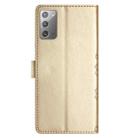 For Samsung Galaxy Note20 Cherry Blossom Butterfly Skin Feel Embossed PU Phone Case(Gold) - 3