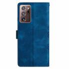 For Samsung Galaxy Note20 Ultra Cherry Blossom Butterfly Skin Feel Embossed PU Phone Case(Blue) - 3